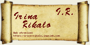 Irina Rikalo vizit kartica